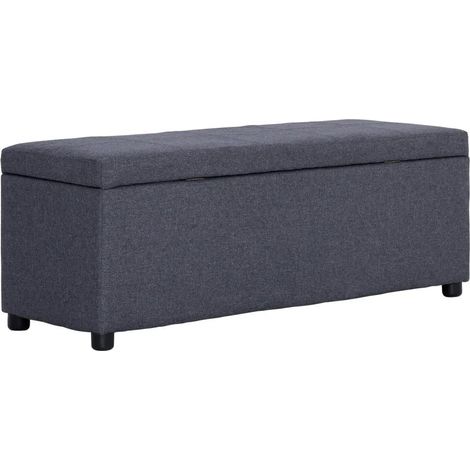 vidaXL Bench with Storage Compartment 116 cm Dark Grey Polyester