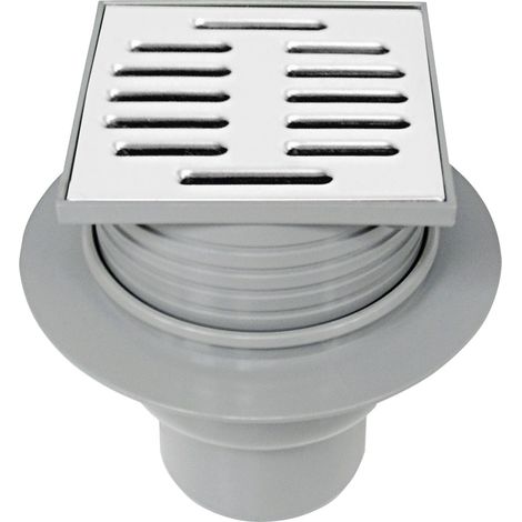 ACO Balkon/Terrassenablauf 100 x 100 mm DN75, grau, Ablauf senkrecht