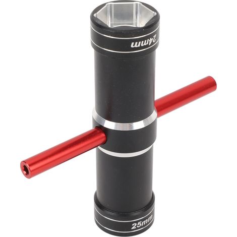 Clé hexagonale pour roue de voiture RC en alliage d'aluminium 4,0 mm, 5,5 mm, 24 mm, 25 mm. Adaptateur hexagonal pour roue de voiture RC Arrma 1/5, rouge. (1/5)