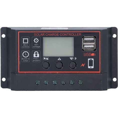Intelligenter Laderegler für Solarbatterien mit LCD-Display, 12 V/24 V, 20 A