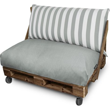 Cojín para Palets Toldotex Gris Set: Asiento 120x80x20 (liso) + Respaldo 120x45x25 (rayado) Gris