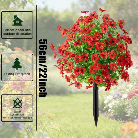 Plantes en pot avec piquets de sol, fausses feuilles d'eucalyptus violettes, arbustes artificiels, arbres à feuilles persistantes, 2 pièces (1/5)