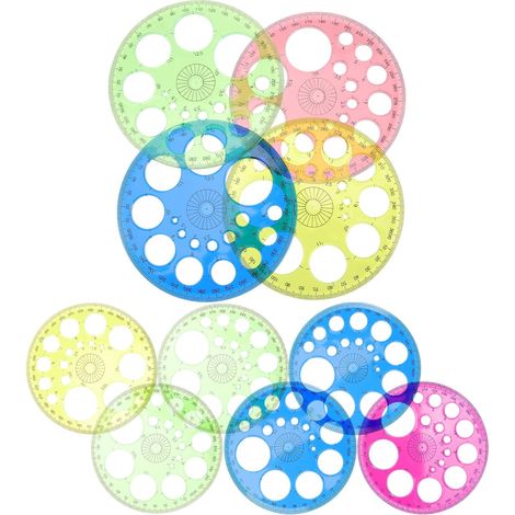 Ensemble de 10 rapporteurs circulaires en plastique pour la