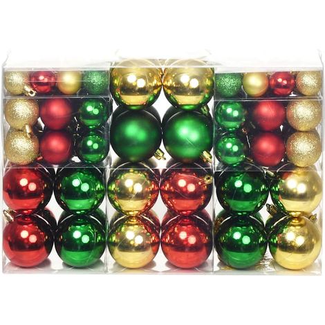 vidaXL Boules de Noël 100 pcs Rouge/Doré/Vert (1/5)