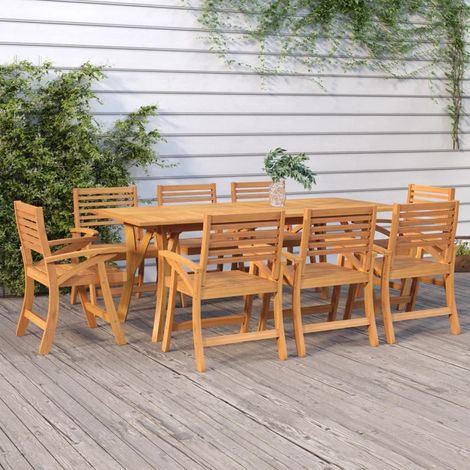 Table d'extérieur Table de salon de jardin - 200x90x75 cm Bois d'acacia solide BV462099 - BonneVie (1/5)