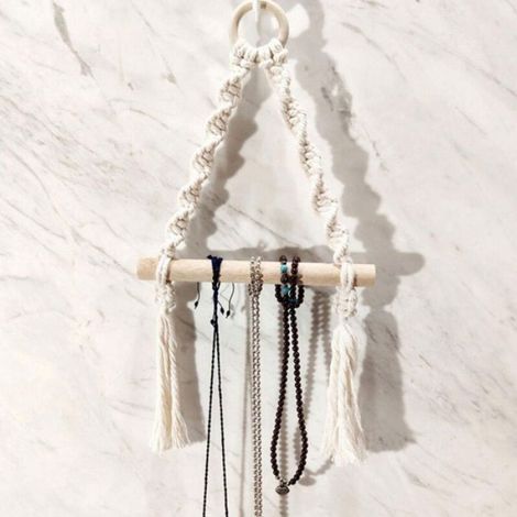 Porte-Papier Hygiénique - Porte-Rouleau Macramé En Corde Naturelle Et Bois - Pour Salle De Bain Cuisine Chambre - 1 Pièce (1/5)
