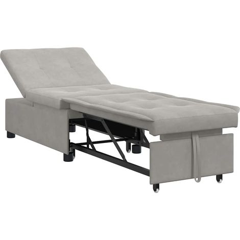 Maison Exclusive - Canapé-lit escamotable Gris clair 194 x 67 x 82 cm Microfibre (1/5)
