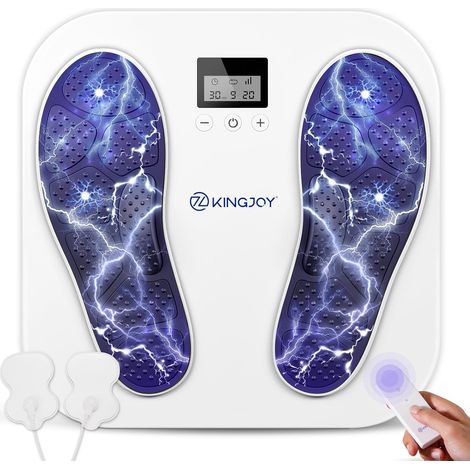 Massage des Pieds pour la Circulation Sanguine Jambes, EMS Appareil Massage Pied Rechargeable avec 10 Modes 20 Intensités pour la Neuropathie, la Fasciite Plantaire et le Douleur (1/5)