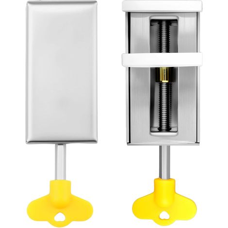 Aluminium Alloy Sliding Bay Lock, Adjustable Sliding Bay Window Lock, No Drilling, Sliding Door Lock for Window, Balcony, Rail, Home, Office and Air Vent (Pack of 2) (1/5)