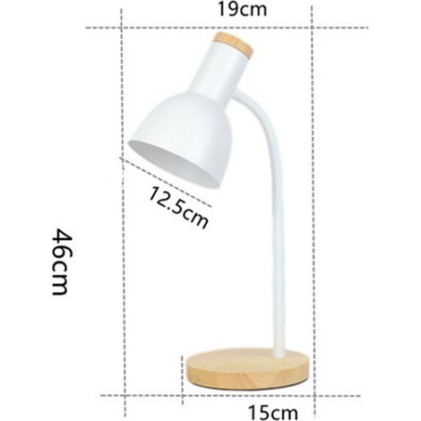 Lampe de bureau LED créative design nordique, lampe de chevet moderne pour lecture étudiant dortoir, avec ampoule LED 5W blanc chaud, prise européenne, ins style blanc. (1/5)