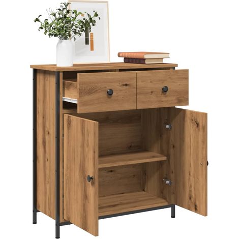 Aparador de madera de ingeniería roble artisian 70x30x80 cm vidaXL
