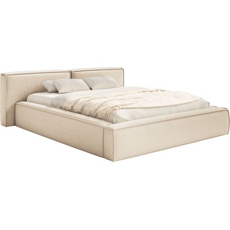 Selsey Tilves Low – Polsterbett 180x200 mit Bettkasten und Lattenrost, Chenille, hellbeige