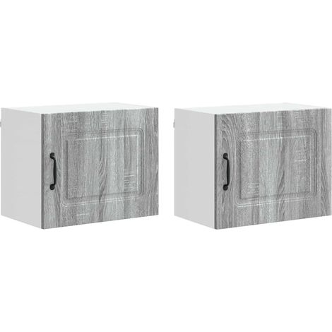 Set di 2 armadietti da cucina rettangolari moderni 50 x 31 x 40 cm in legno ingegnerizzato grigio sonoma 020053586
