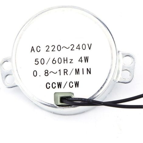 1pc 220-240V AC Moteur synchrone Motoréducteur 4W CW/CCW (0.8-1RPM) (1/4)