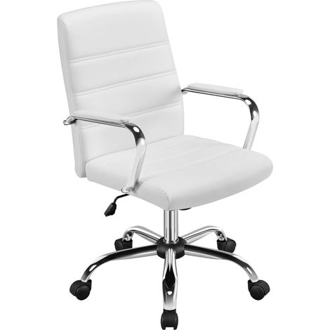 Fauteuil de Bureau Ergonomique Chaise Inclinable à 125° Blanc (1/5)