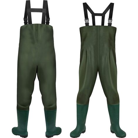 Wolketon Wathose Anglerhose Angelhose Teichhose Watstiefel Watthose mit Stiefel PVC Gummi 46/47 (1/5)
