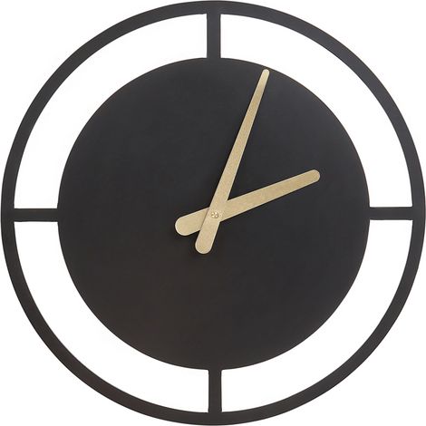 Reloj de pared colgante decoración ⌀ 40 cm moderno diseño minimalista sin números acero negro Trient (1/5)