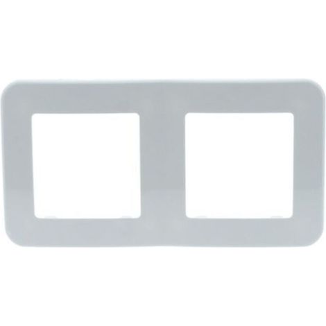 Cadre double pour prise/interrupteur encastrable - Blanc - Cadre double pour prise/interrupteur encastrable - Blanc (1/2)