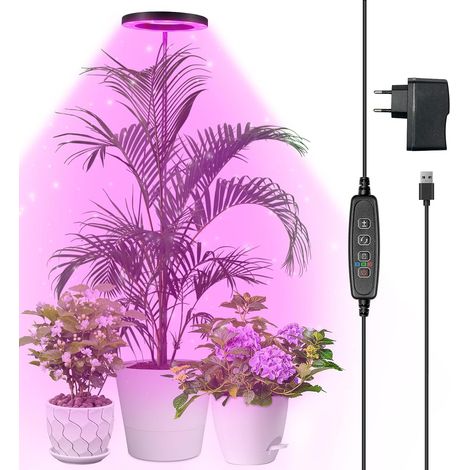 Lampe Végétale LED à spectre complet pour plantes d'intérieur, 155 cm, hauteur réglable avec 72 LED, 3 niveaux de luminosité à intensité variable, minuterie 3/9/12 heures,Grand Noir - 1 pièce (1/5)