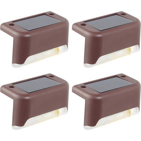 Wasserdichte LED-Solar-Treppenleuchten, 4er-Set, für Garten/Wand/Zaun/Geländer (4 Stück) (1/5)