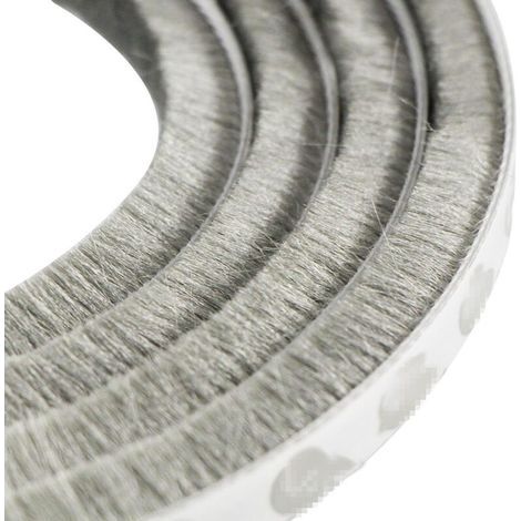 Striscia a spazzola autoadesiva antiappannamento ZOLGINAH per finestre e porte, antipolvere, 9 mm x 13 mm (grigia) (1/5)