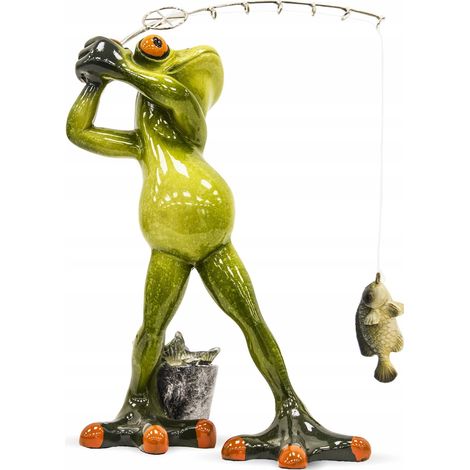 Statuetta Rana pescatore pesca 18 cm (1/5)