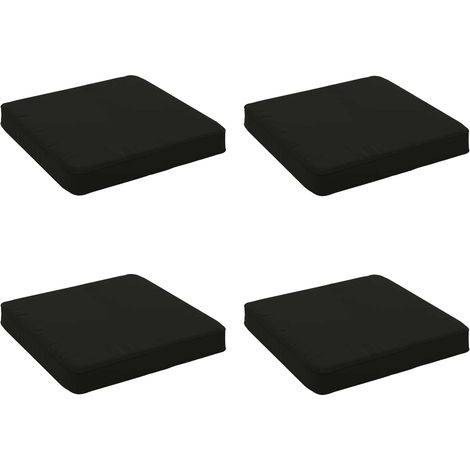Coussins de siège 4 pièces VUGHT 4 pcs 100 % polyester Noir vidaXL