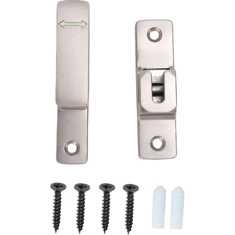 Verrou à bascule pour porte coulissante Alliage de zinc Loquet pivotant 90° et 180° Argenté (1/5)