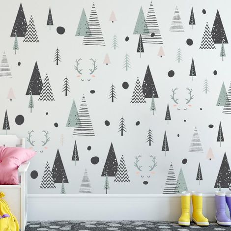 Stickers muraux décoratifs Forêt de dessin animé pour la maison (1/5)