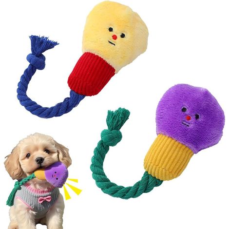 Lot 2 jouets chien peluche lampe, couineur mignon chiot (1/5)