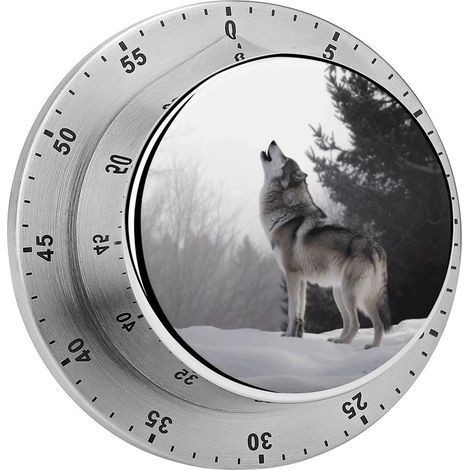 Minuteur magnétique Howling Wolf en acier inoxydable, étanche (1/5)