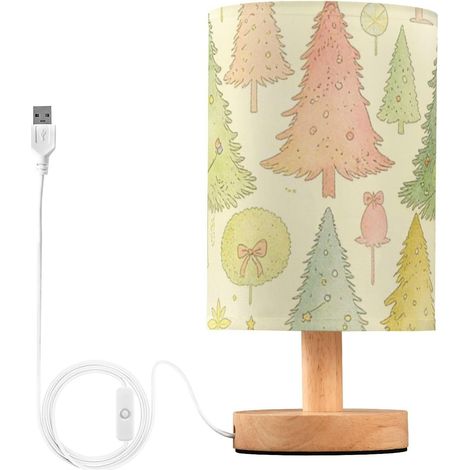 GuoChe Petite lampe de table chevet pastel avec port charge USB (1/5)