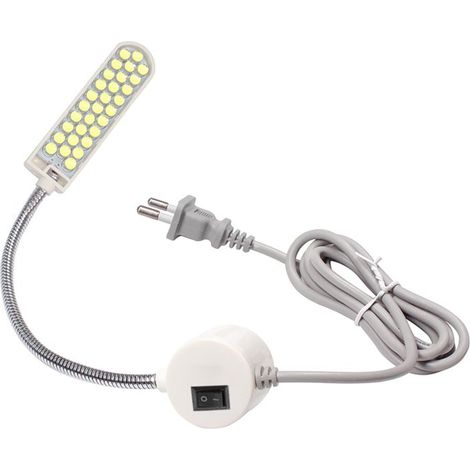 Lampe pour machine à coudre AC110-245V 2W 30LED, base magnétique fixe, tube flexible et coudé, idéale pour les travaux ménagers et les tâches ménagères. (1/5)
