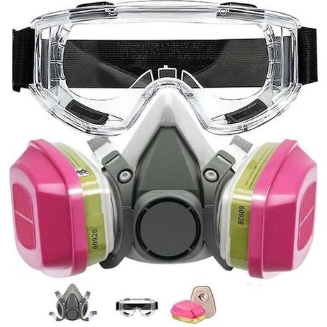 Reusable Respirator Mask with Filters and Goggles, Gas and Dust Mask, Half Face Respirator for Painting, Chemicals, Organic Vapors, Welding and more MUMU (1/4)