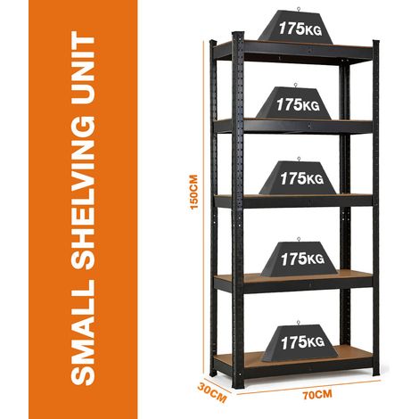 Racking Shelving Unit - Garage Warehouse Office Shed Industrial Shelves Heavy Duty Metal Shelf 5 Tier Adjustable Height Boltless Design Easy to Assemble, 180x90x40cm (1/5)