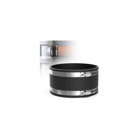 Manchon Caoutchouc Tuyau 125mm Raccord Flexible en Caoutchouc avec Colliers de Serrage Inox pour Tuyau en PVC, Tuyau de Ventilation, Séparateur de Poussière, Filtre à Charbon