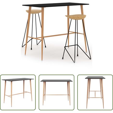 Barhocker - 3-tlg. Bar-Set Schwarz (1/5)