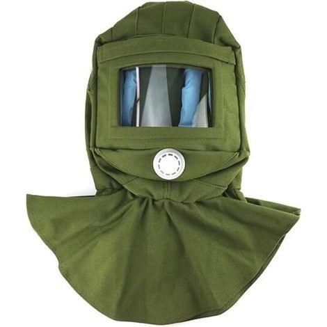 Chapeau de sablage en toile, protection peinture, protection poussière, masque de sablage industriel, protection meulage (vert) (1/4)