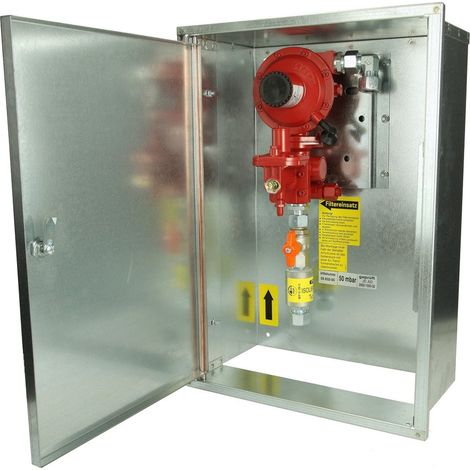 GOK Kit régulateur dans un boîtier RVS 15, 50 mbar, 12 kg/h