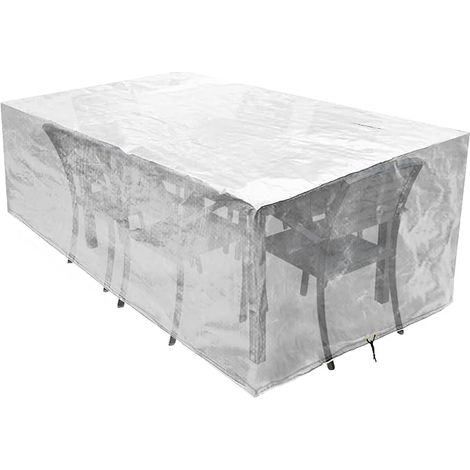 Garden Furniture Covers, Waterproof PE Breathable Outdoor Furniture Covers for Table and Chair, 242x162x100cm, Clear (1/5)