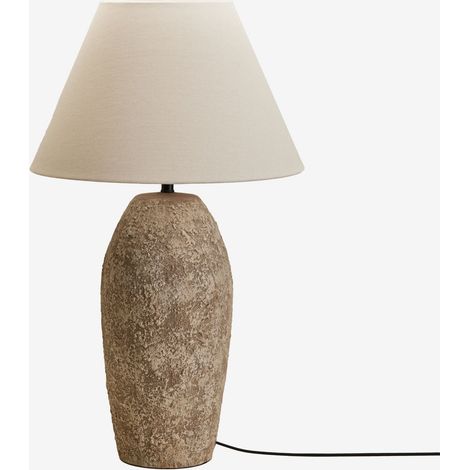 SKLUM Rilatos Tischlampe aus Keramik und Leinen Sandbraun ↑70 cm                                 