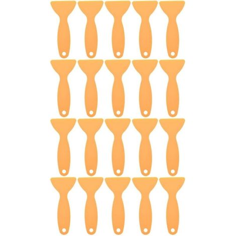 Lot de 20 Raclettes Triangulaires en Plastique Jaune, Grattoirs Compacts pour Film Adhésif de Voiture, Outil Multifonction pour Film Vinyle, Pose et Retrait D’Autocollants (1/4)