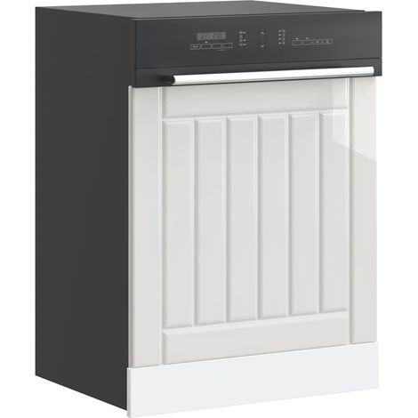 vidaXL Pannello Lavastoviglie Lucca Bianco Lucido in Legno