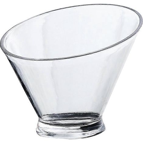 Saladier incliné en acrylique transparent, récipient à collations, bol de service pour desserts, fruits et légumes (13,5 cm)-13.513.510.5cm
