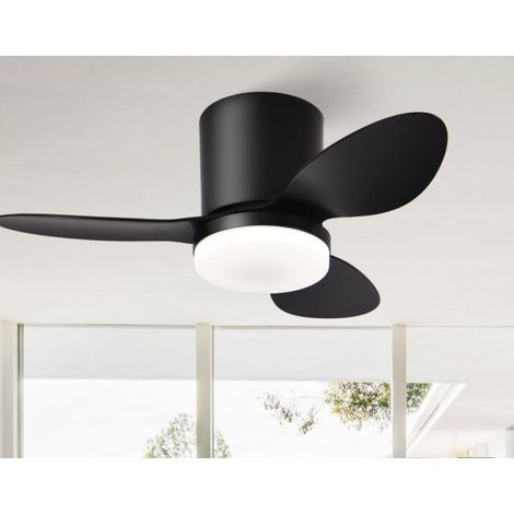 Ventilateur de plafond silencieux avec éclairage LED, petit format (63 cm), télécommande réversible, 6 vitesses et minuterie. Idéal pour terrasse, chambre ou chambre d'enfant. (1/5)