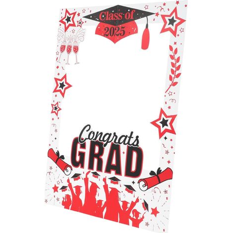Cadre Photo Rouge pour Remise De Diplômes, Classe De 2025, Accessoires Photo, Décoration pour Cérémonies Universitaires, Réceptions, Événements pour Anciens Élèves (1/5)
