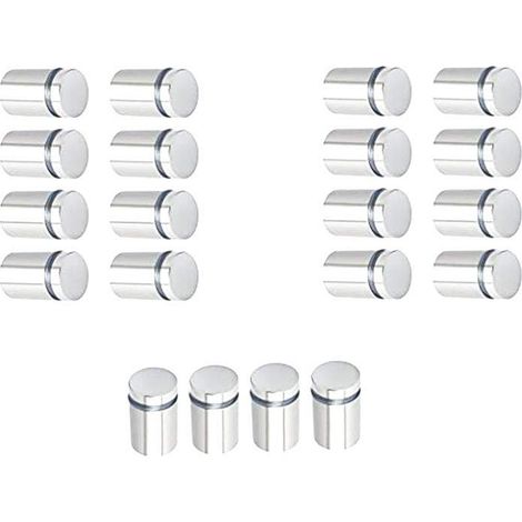 20 Pcs Entretoise de Verre,Support Mural en Acier Inoxydable pour Clous Publicitaires,pour Plaques et Présentoirs de Signe (12 x 20mm) (1/5)