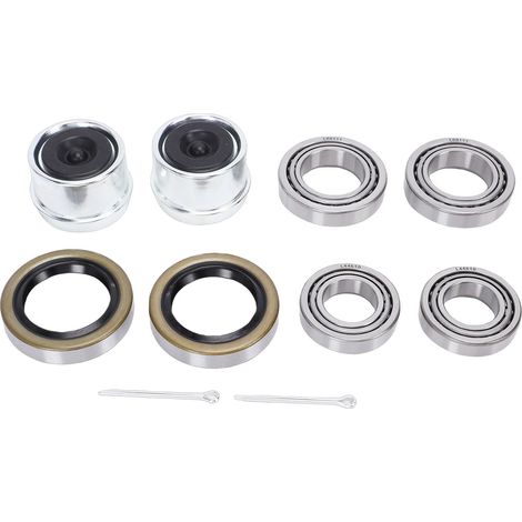 Kit de roulements de moyeu de remorque L68149 L68111 pour essieux de 1-3/8 pouces à 1-1/16 pouces, 3500 Lbs avec joint anti-poussière, goupille fendue. (1/4)