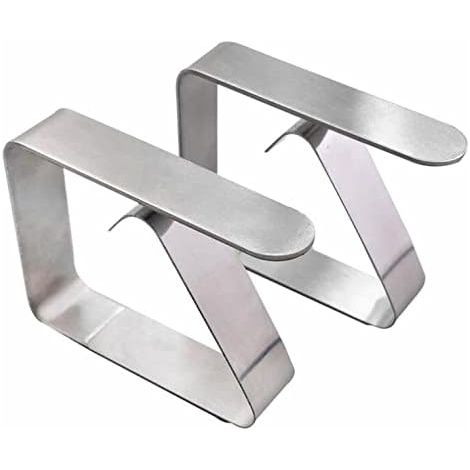 Pinces à nappe en acier inoxydable - Lot de 8 pinces épaisses pour nappes de pique-nique et barbecues (1/3)