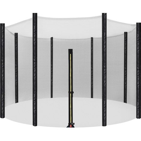 Tonchean – Filet de protection pour trampoline 12ft – Hauteur 160cm – 8 poteaux – Maille PE dense 120g/m² – Installation facile avec fermetures éclair